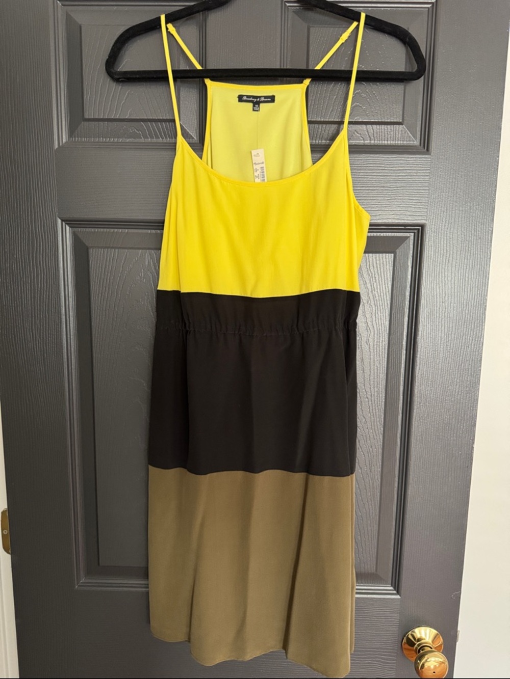 Madewell, Silk Spaghetti-Strap Colorblock Midi Dress